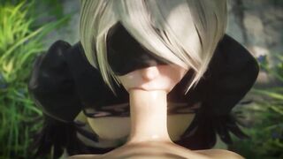 3D Compilation: NierAutomata 2B Yorha Blowjob Anal Fuck Standing Sex Uncensored Hentai - 2 image