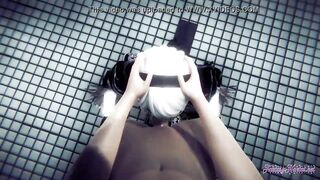 Nier Automata Hentai - POV 2B boobjob, blowjob and fucked - Japanese manga anime porn - 6 image