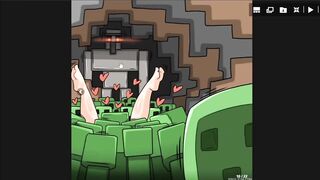 Minecraft Steve Jerking off watching Alex Get Gangbang by Creepers Comic Porn - 7 image