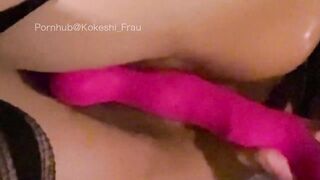 I tried inserting a dildo from the side Japanese Uncensored Hentai Homemade - 4 image