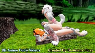 White Anime Furry Girl Riding Outdoors - SL Anime Furry - 10 image