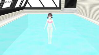 Toyota's anime girl shakes big breasts in a pink bikini - 6 image
