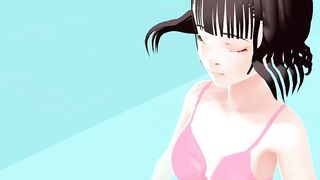 Toyota's anime girl shakes big breasts in a pink bikini - 8 image