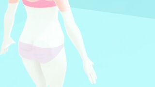 Toyota's anime girl shakes big breasts in a pink bikini - 9 image