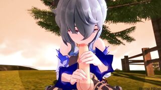 Ganyu take a public stuffing in the forest Genshin Impact Hentai - 4 image