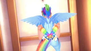 My Little Pony Futanari - Rainbow Dash fucks human Rainbow Dash - 3D Hentai - 7 image