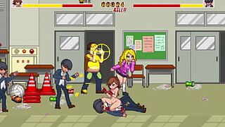 *School dot fight* Hot teen gets fucked by classmates eager for pussy and ready to fill her with cum | Hentai Games Gameplay | P1 - 1 image