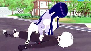 NARUTO Hinata gives a blowjob with her big tits and rides a cock until cumming Anime Hentai 3D - 9 image