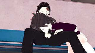 DEMON SLAYER Kanao Tsuyuri is caught to be fucked and gives a great blowjob with her tits Anime H - 3 image