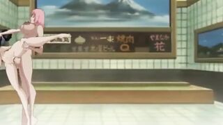 Naruto Sakura Hinata Futanari Sex with Huge Penis in Sakura Penetrated Full of Milk - 2 image