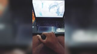 Jerking off by watching Hentai porn video. - 6 image