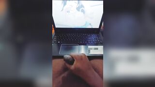 Jerking off by watching Hentai porn video. - 9 image