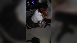 A small blowjob in front of the computer by the schoolgirl - 2 image