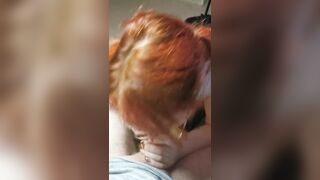 A small blowjob in front of the computer by the schoolgirl