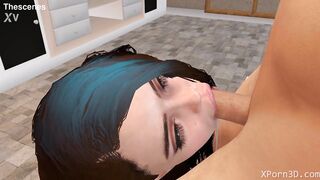 3D Porn Anime Hentai Busty Teen Deepthroat and Handjob - 7 image