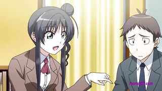 Horny Hentai Brunette Babe Fuck With College At School - 5 image