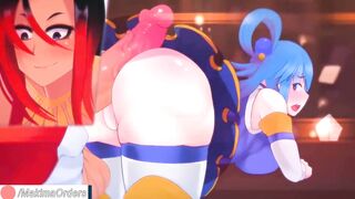 4K Futanari Sylvia and Aqua Fucks on Bath | MakimaOrders - 2 image