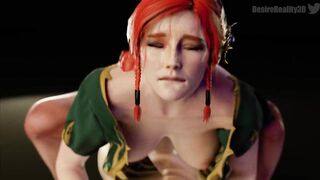 TRY NOT TO CUM FROM THE INTENSE FUCKING WITH TRISS MERIGOLD, THE WITCHER HENTAI, RICH ASS BOUNCING (by Desire Reality) - 9 image