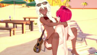 Sweet Black girl Hentai Sex on the beach - 9 image