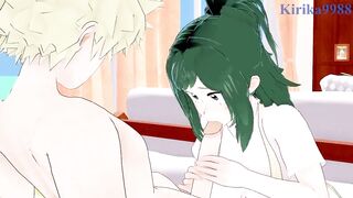 Inko Midoriya and Katsuki Bakugo have intense sex in the living room. - My Hero Academia Hentai - 3 image