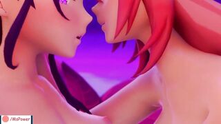 Raiden And Yae Awesome Lesbian Sex Sloppy Kunilingus | MsPower - 2 image