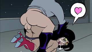 Batman Pounding Wonder Woman's Both Holes and Cum on her face cartoon Porn - 10 image