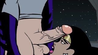Batman Pounding Wonder Woman's Both Holes and Cum on her face cartoon Porn - 3 image