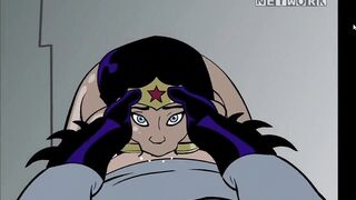 Batman Pounding Wonder Woman's Both Holes and Cum on her face cartoon Porn - 5 image