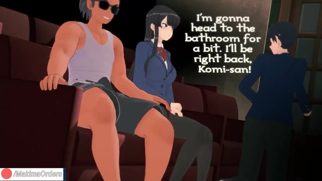 Komi-san having fun at the cinema