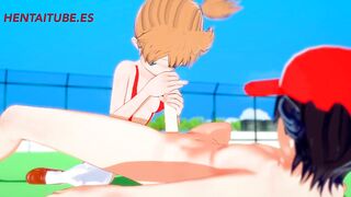 Pokemon Hentai 3D - Misty x Ash. Handjob, Blowjob & Fuck with cum inside - Anime Porn - 3 image