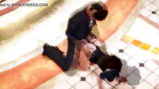 New security girl having sex with a man in 3d hentai video - 7 image