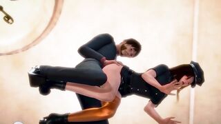 New security girl having sex with a man in 3d hentai video - 8 image