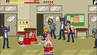 School Dot Fight | A fighter can't resist the penises of the guys thirsty for pussy and gets her pussy and ass fucked perfectly to get stuffed | Hentai Games Gameplay | P3 - 1 image