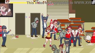 School Dot Fight | A fighter can't resist the penises of the guys thirsty for pussy and gets her pussy and ass fucked perfectly to get stuffed | Hentai Games Gameplay | P3 - 6 image