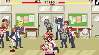 School Dot Fight | A fighter can't resist the penises of the guys thirsty for pussy and gets her pussy and ass fucked perfectly to get stuffed | Hentai Games Gameplay | P3 - 9 image