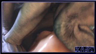 A demon with a huge dick fucks a Japanese girl very roughly