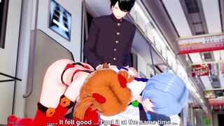 Asuka and Rei have group threesome | Neon Genesis Evangelion 3D Hentai Parody - 10 image