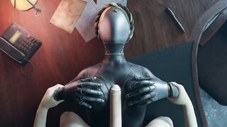 Atomic Heart White guy tits fuck Robot Girl Big Boobs Cum on the face Titjob Animation Game - 3 image