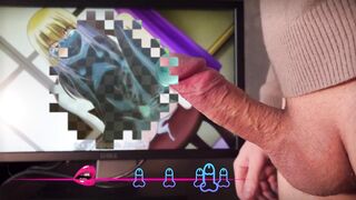 The Guy Jerks Off While Watching Hentai Sweetly Moans And Plentifully Cums a Lot Of Sperm - 4 image