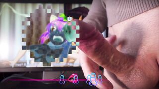 The Guy Jerks Off While Watching Hentai Sweetly Moans And Plentifully Cums a Lot Of Sperm - 8 image