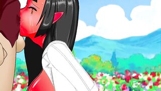 Little succubus demon slut worships big cock and gets her face plastered in cum - 10 image