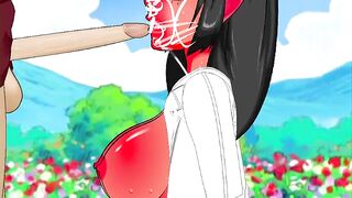 Little succubus demon slut worships big cock and gets her face plastered in cum