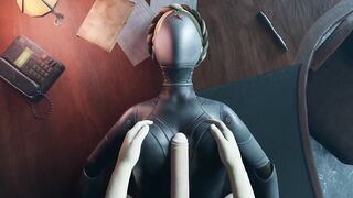 Atomic Heart No Hands White guy tits fuck Robot Girl Big Boobs Cum on the face Titjob Animation - 3 image