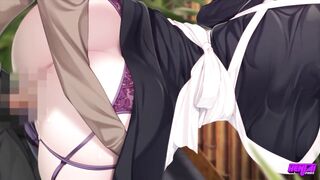 Hentai Pros - Horny Brunette Maid Loves To Suck Her Boss' Big Dick When They Are Home Alone - 6 image