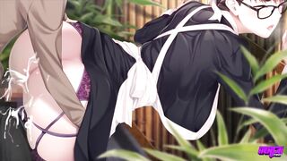 Hentai Pros - Horny Brunette Maid Loves To Suck Her Boss' Big Dick When They Are Home Alone - 7 image