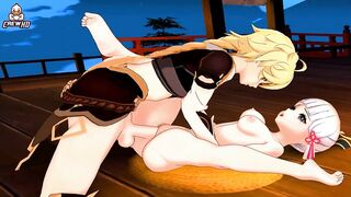 Ayaka x Aether - Genshin Impact Hentai 3D 4K 60 FPS - 9 image