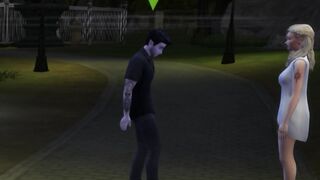 Sims 4 Porn Hot Blonde Babe Fucks Vampire Guy In Graveyard - 2 image