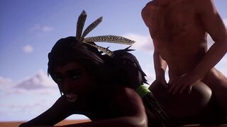 Black Girl Gives Wet Creamy Foot Job - 3D Animation - 7 image