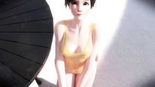 Overwatch - Widowmaker & Tracer Suck & Fuck Cock on Beach Day (Animation with Sound) - 4 image