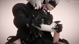 NieR Automata - 2B DULCE PLACER SEXUAL (3D HENTAI PORN, HANDJOB, BIG DICK) by MagMallow - 10 image